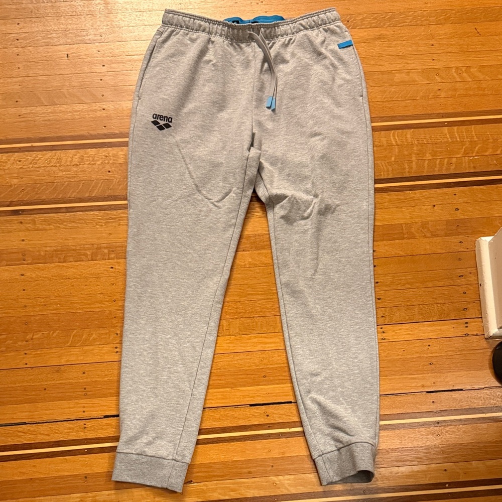 Arena Light Gray Joggers with Blue Accents